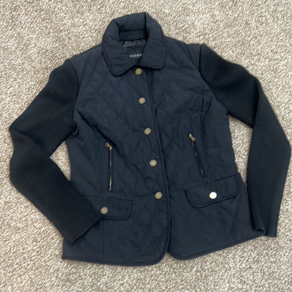 Talbots Long Sleeve Quilted Jacket W/Knit Sleeves. Size XS